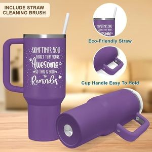 40Oz Purple Tumbler with Handle